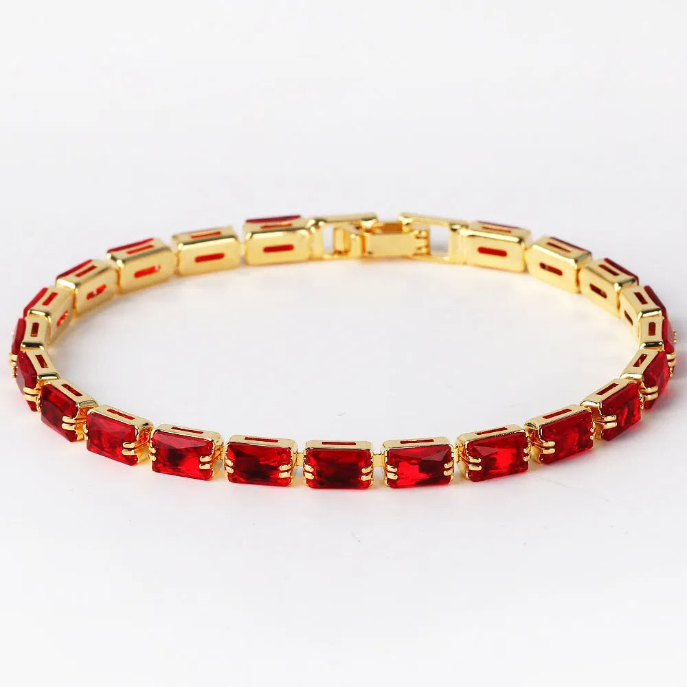 Women's fashion bracelet with electroplated golden finish and zircon decorative stones