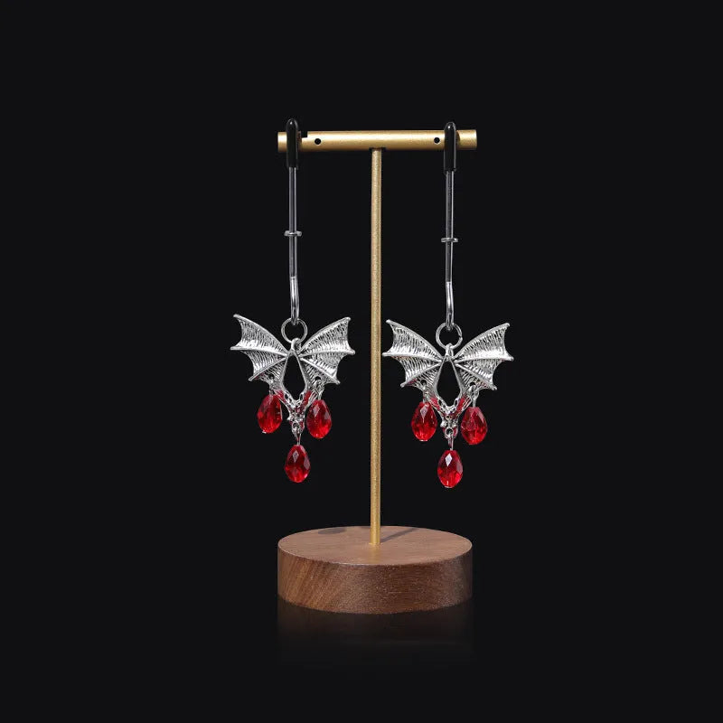 Silver alloy diamond bat nipple clamp with ruby bat clip design for adjustable stimulation