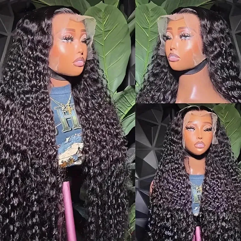 Black high-temperature fibre afro wig with curly hair and side bangs, 26-42 inch length options