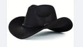 Brown leather velvet cowboy hat with a curved edge and conical crown on a plain background.