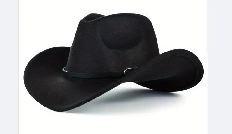 Brown leather velvet cowboy hat with a curved edge and conical crown on a plain background.