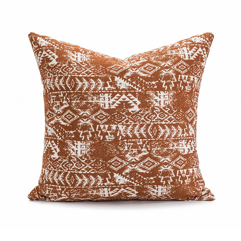 Solid colour sofa cushion pillow on a chair, showing 30x50cm and 45x45cm size options.