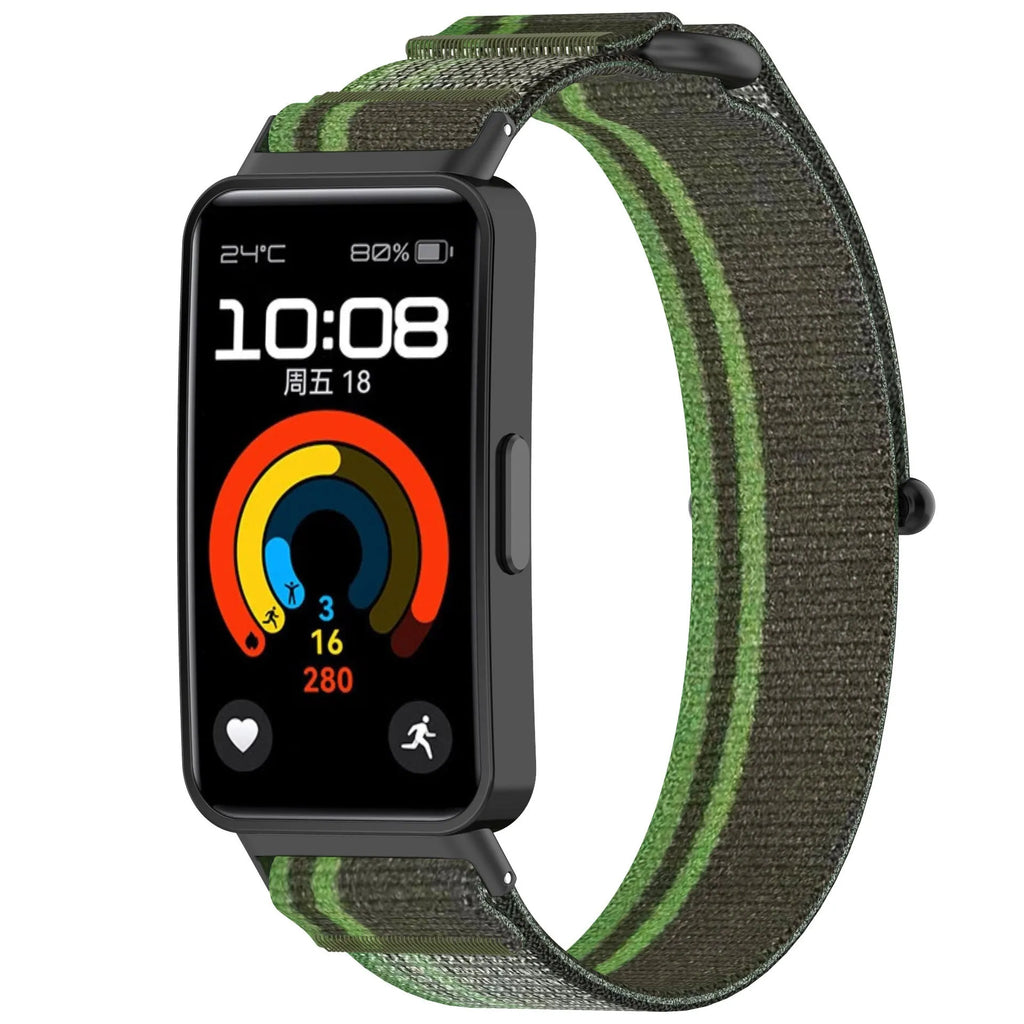 Braided loop nylon watchband for Huawei Watch Band 10 9 8 in colour orange with rice