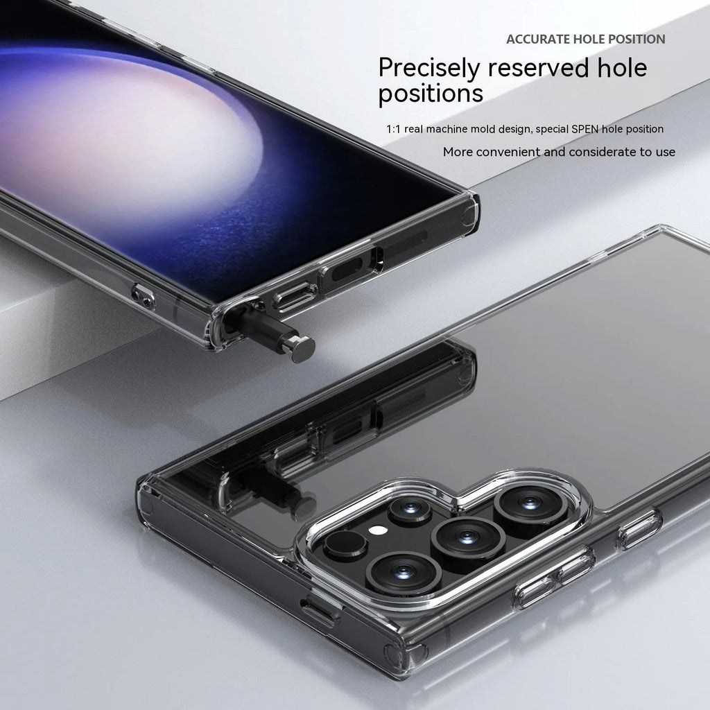 Transparent Samsung phone case back cover made of TPU and PC, drop-resistant protective shell