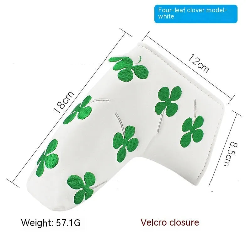 Golf putter sleeve cover in a novelty design, showing fleece lining and waterproof PU fabric.