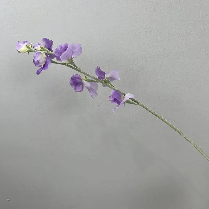 Silk flocking fragrant pea fake flower 63cm in purple, wedding decoration prop