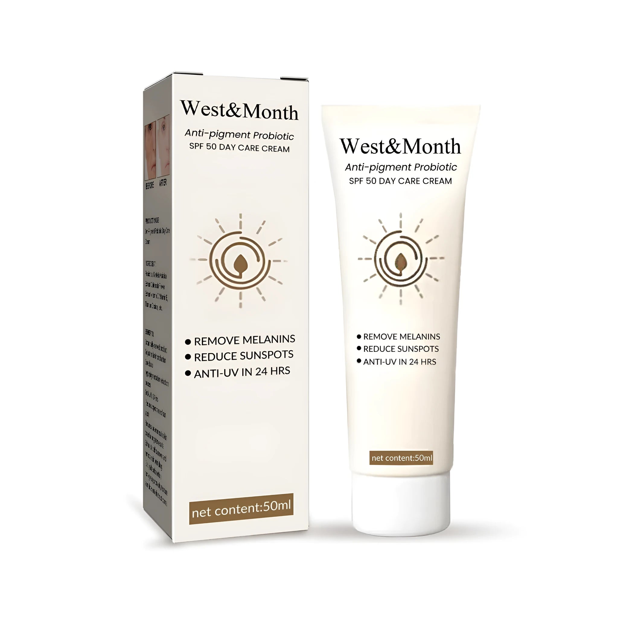 50g tube of probiotics protective cream with brightening formula for skin colour isolation