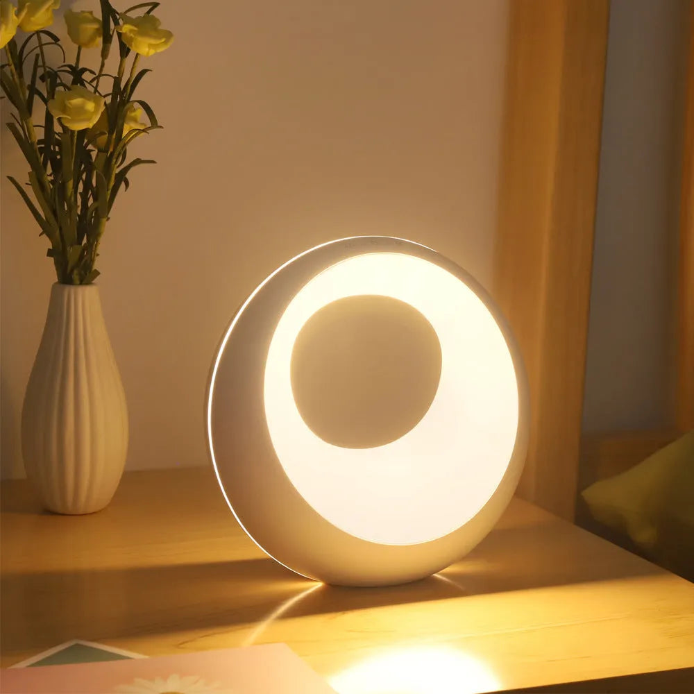 Creative Touch small RGB colour changing night lamp with remote control on desk