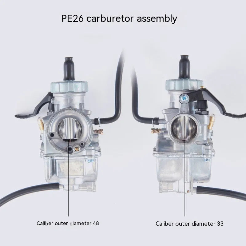 Motorcycle carburetor assembly flat suction plunger type with standard installation hole size