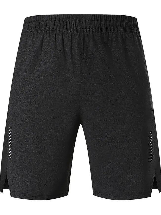 Men's forest green five-point spandex shorts with mid-waist design