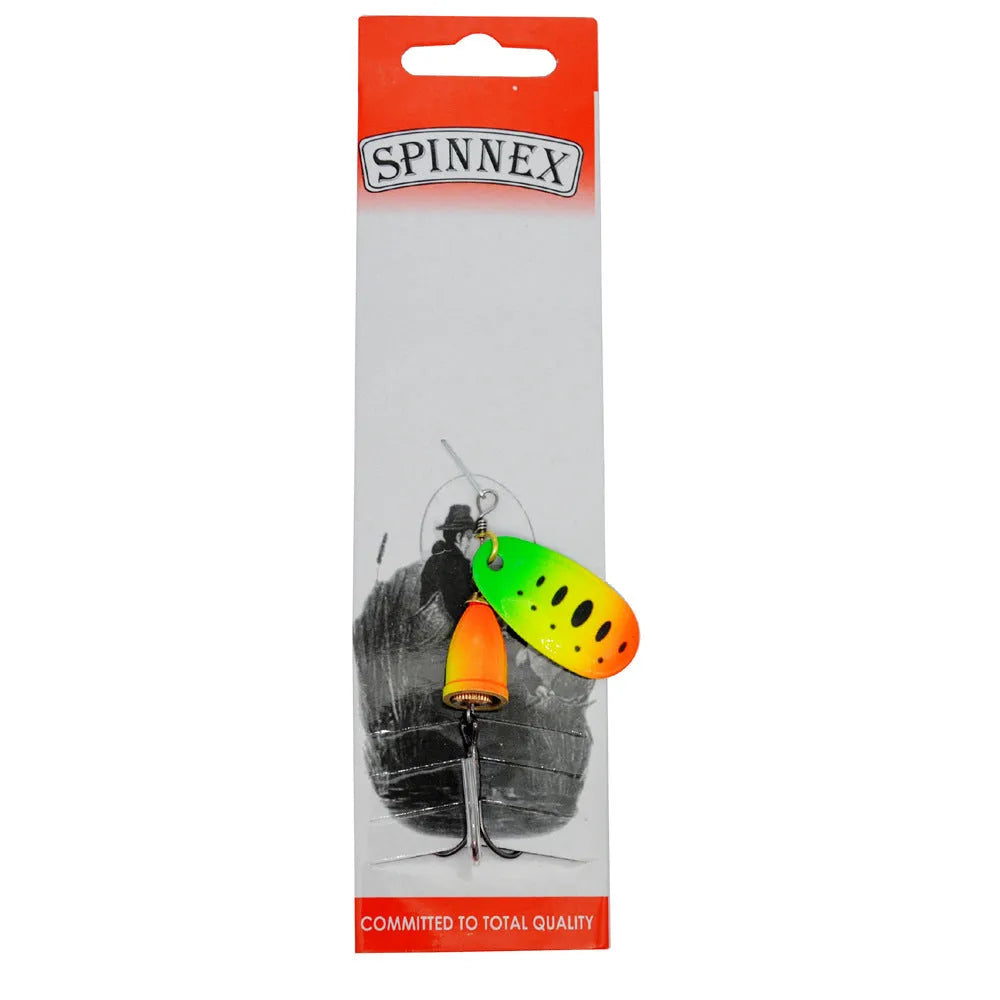 R composite rotating sequins copper bell fishing lure in 3# size showing seven colour options