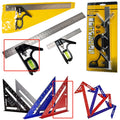 Red thin 7-inch metal combination angle ruler with metric scales on both sides