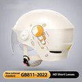 Khaki electric motorcycle helmet with removable lenses on ABS shell for adult commuting safety