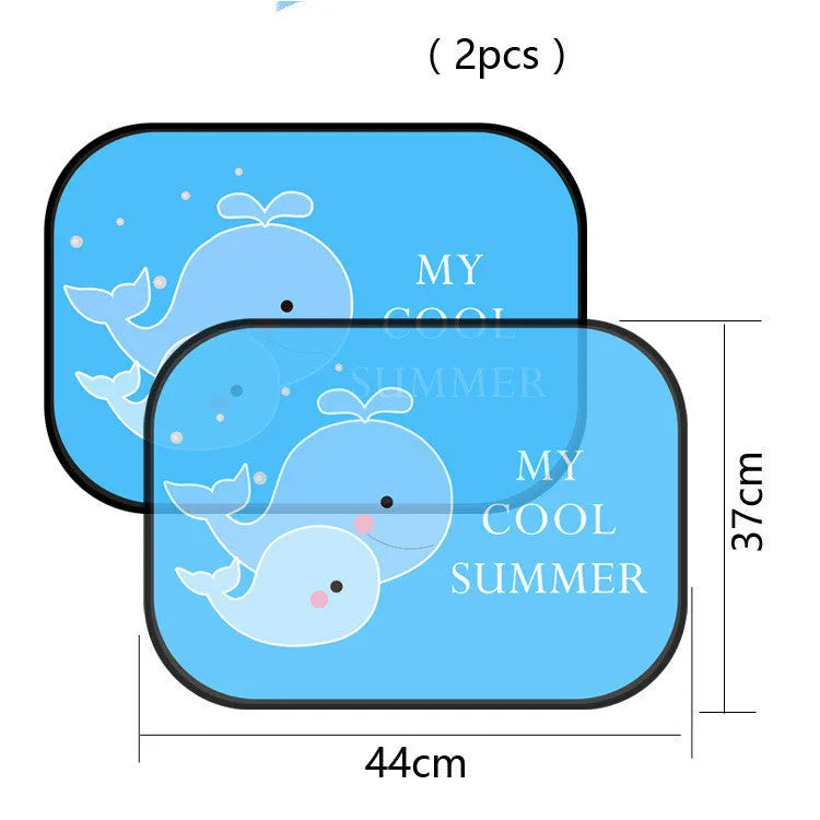 Electrostatic car side window sunshade with animal designs in nylon mesh material