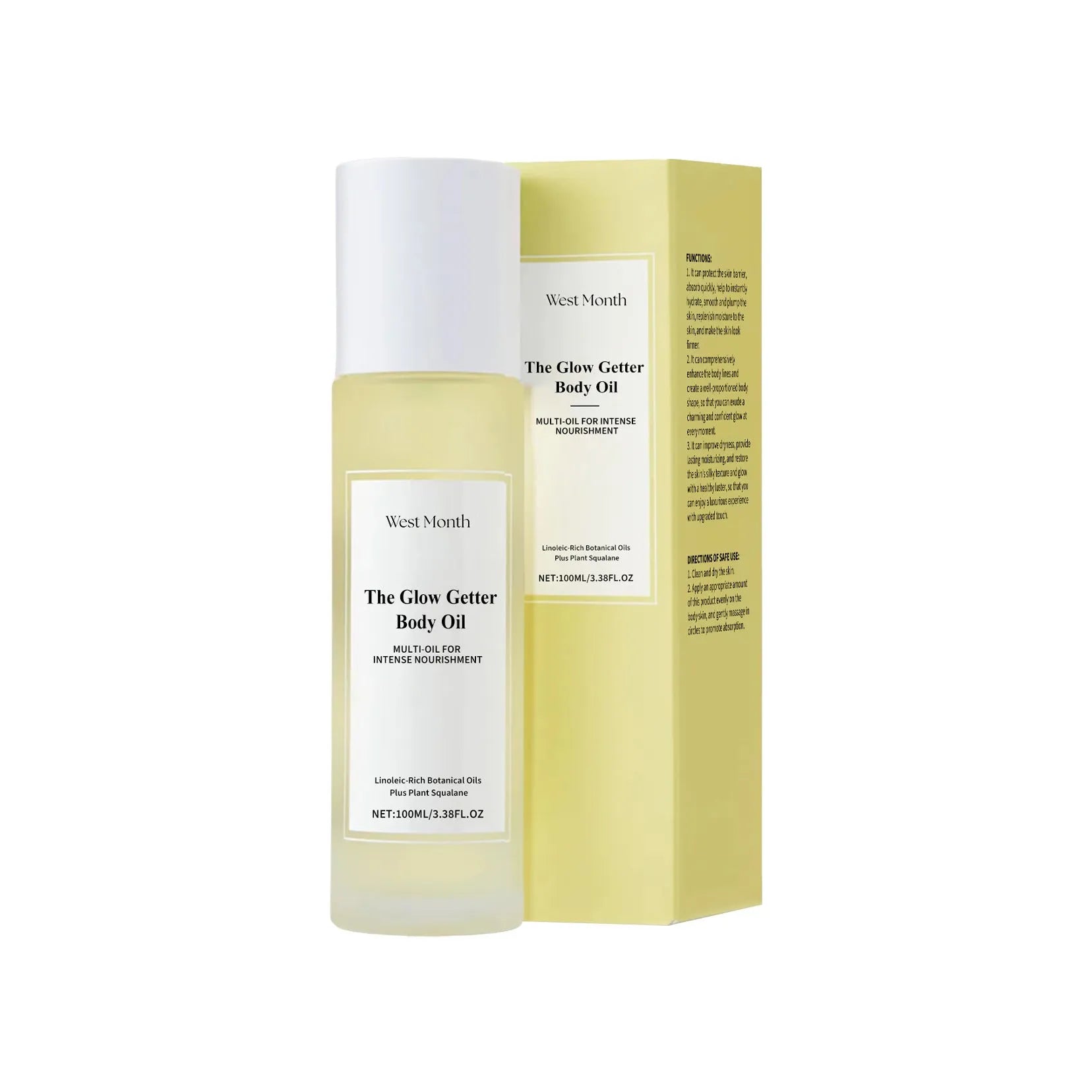 Body care kit with skincare oil and moisturising cream for nourishing and firming