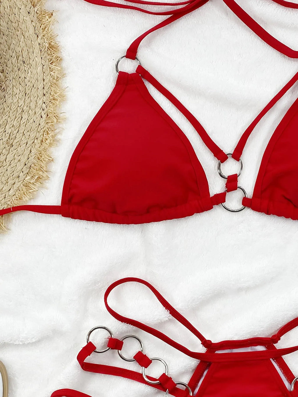 Women's separated nylon bikini set with shorts in multiple colour options
