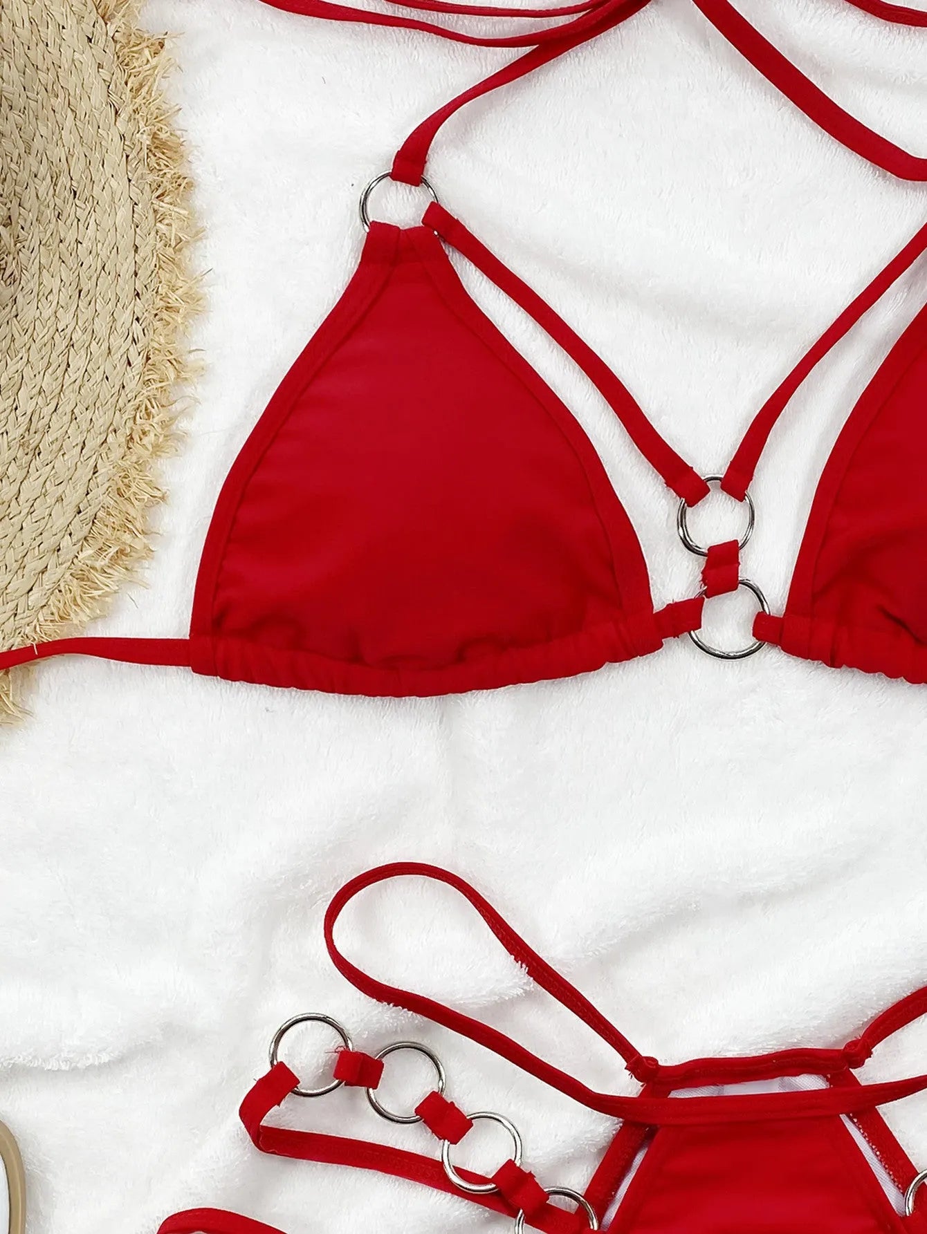 Women's separated nylon bikini set with shorts in multiple colour options