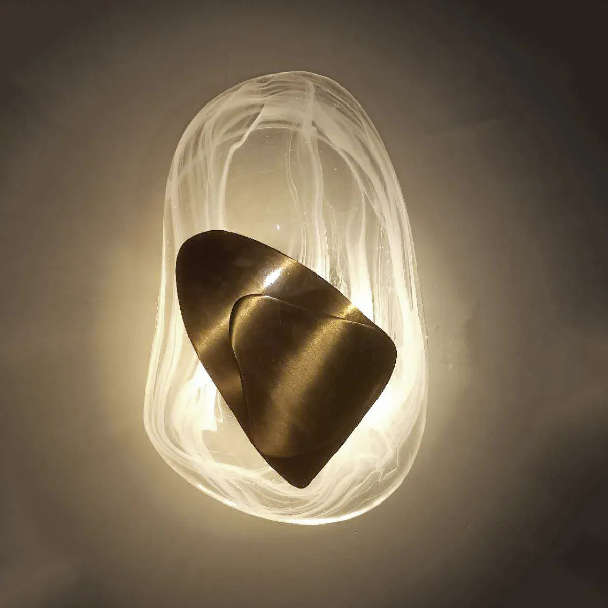 Crystal wall lamp with copper finish and warm light for bedroom study