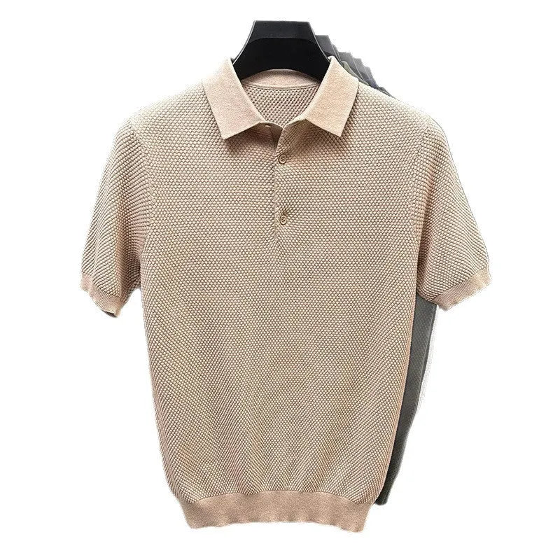 Loose fit pure cotton short sleeve pullover sweater in grey colour showing relaxed style