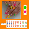 BKS3037 diamond colour French nail tips with cartoon love cross heart pattern design