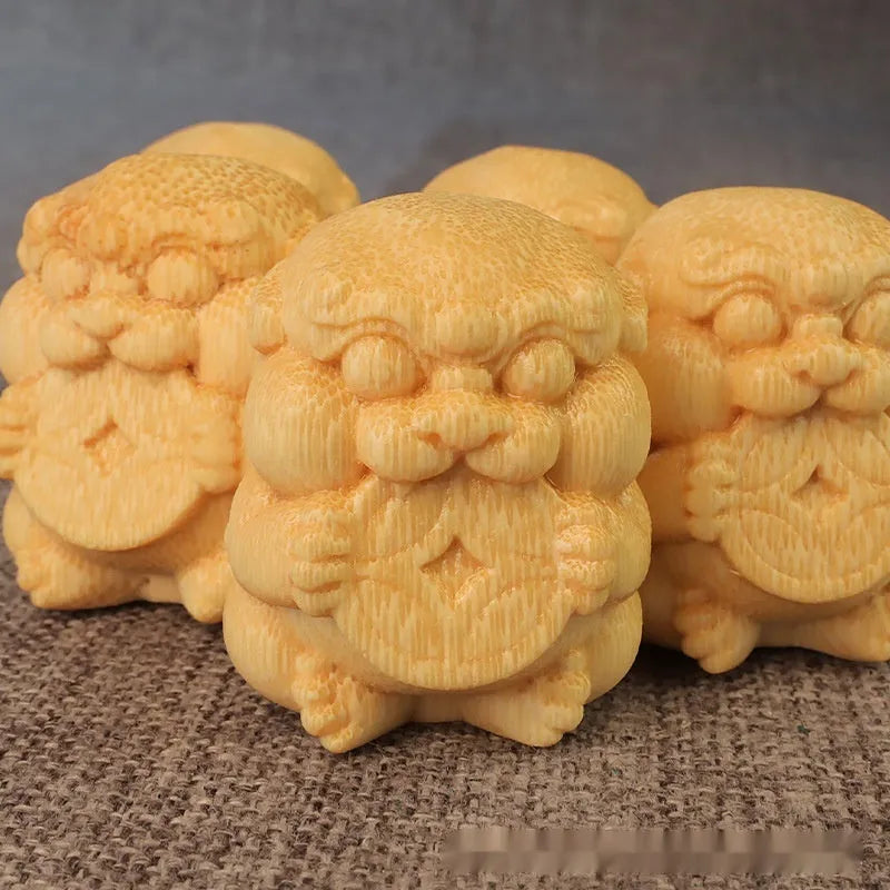 Solid bamboo Take Money carving ornament measuring 4.5cm tall and 3.5cm wide.