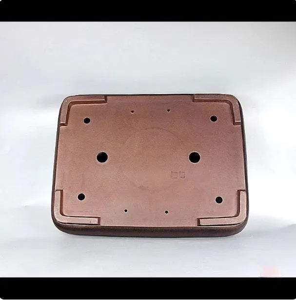 Handmade rectangular purple clay flower pot with 60x44cm dimensions for plant display