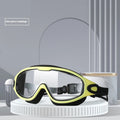 HD waterproof anti-fog large frame swimming goggles in transparent-8032 for adults