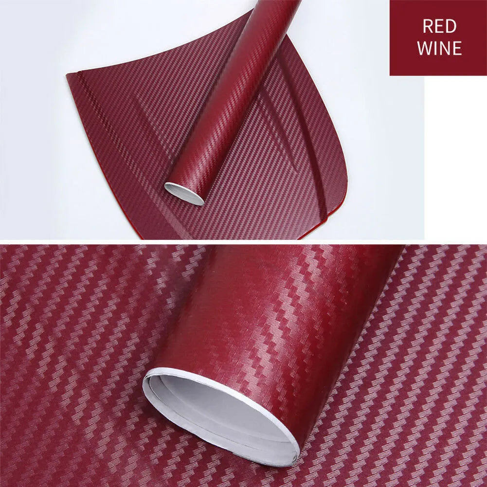 3D carbon fibre car wrap roll in eight colours for interior and exterior vehicle decoration
