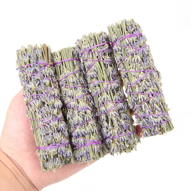 A single, 4-inch long dried flower aromatherapy stick with lavender scent on a neutral background.