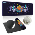 Extra large thickened natural rubber desk mat mouse pad with printed design on a desk