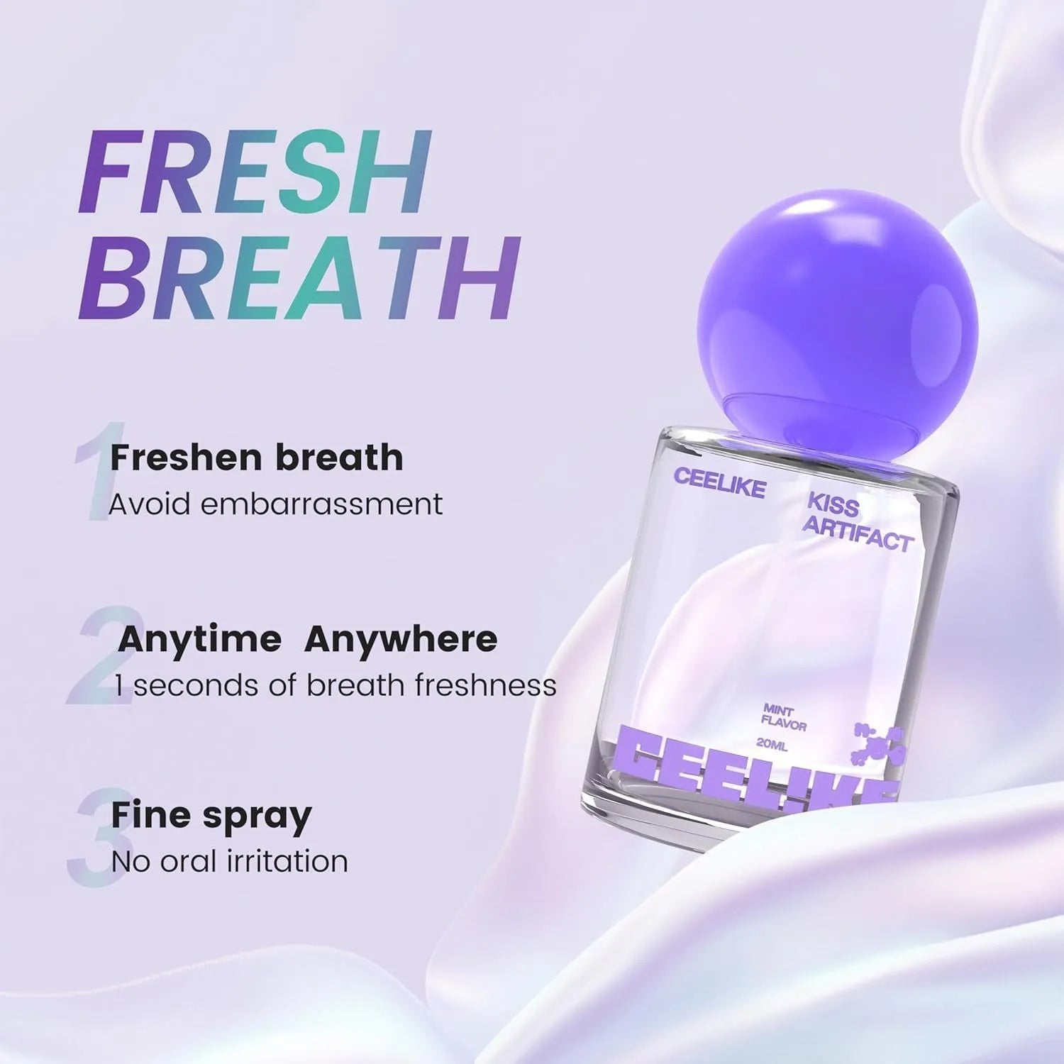 20ml portable probiotic oral spray bottle for hydrating oral care