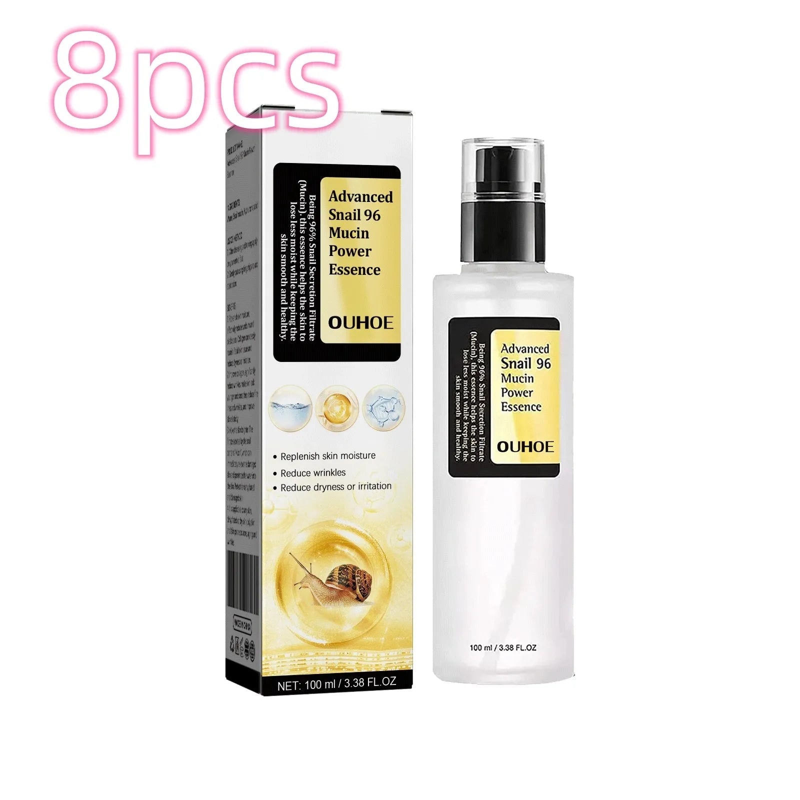 Original snail serum collagen facial serum bottle 100ml with hydrating brightening nourishing effects