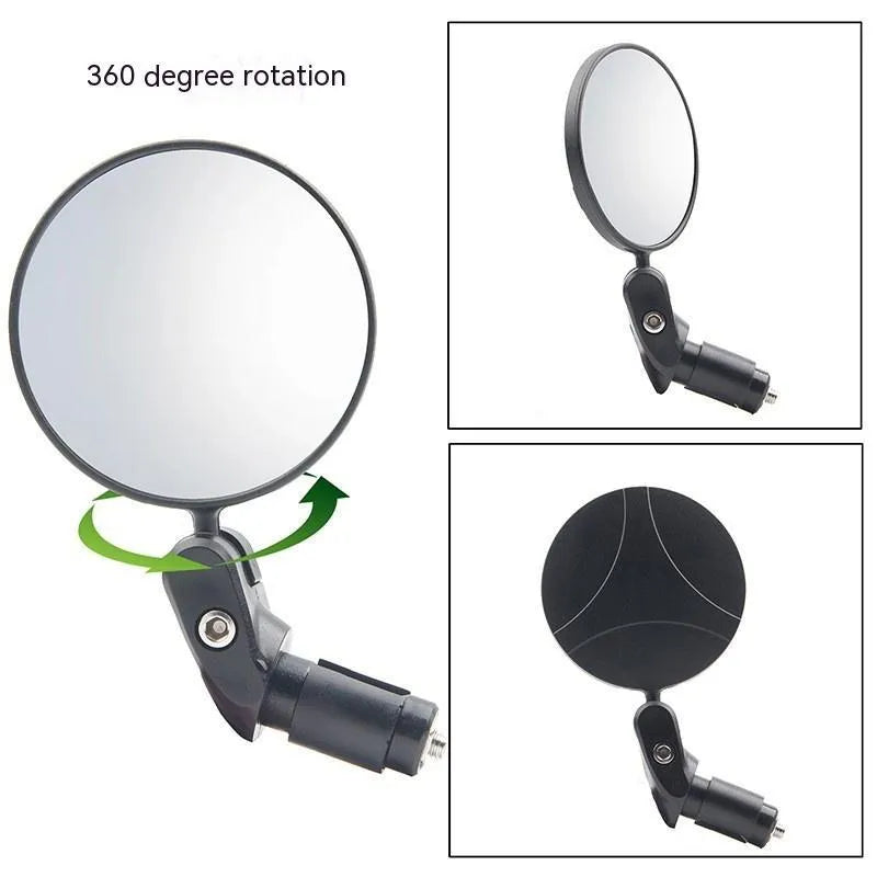 Black convex rearview mirror for mountain highway vehicles with 7cm diameter reflector