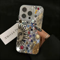 Silicone phone case with Sun Moon silver feather shell design for Apple iPhone models