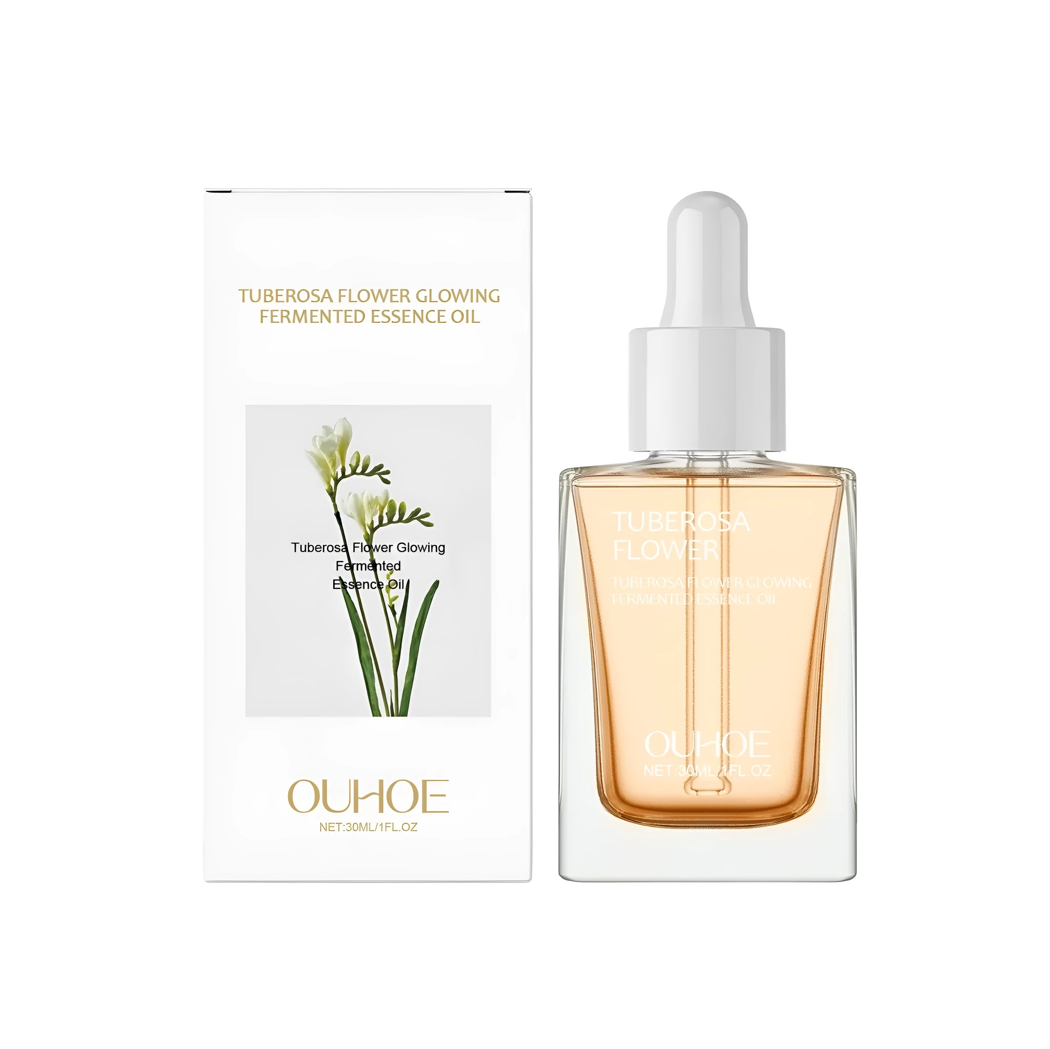 30ml tuberose brightening firming face oil with dropper bottle