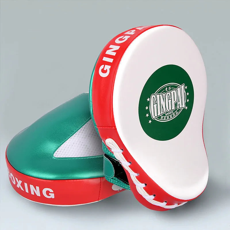 Vertical gold and green PU baffle target for boxing and martial arts wall-mounted training.