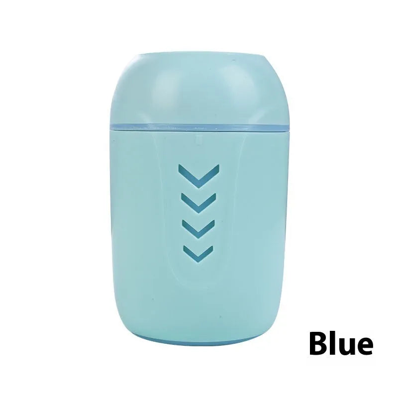 Round white portable air purifier with USB cable for car, desktop and small room use