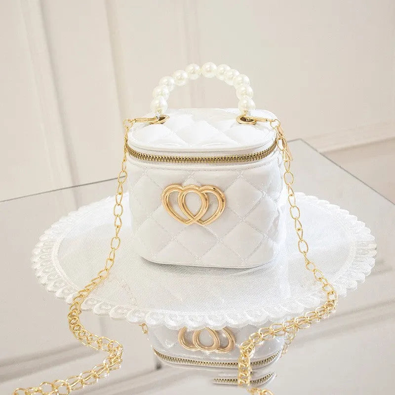 Women's PVC bucket gel bag with heart-shaped pattern in multiple colour options
