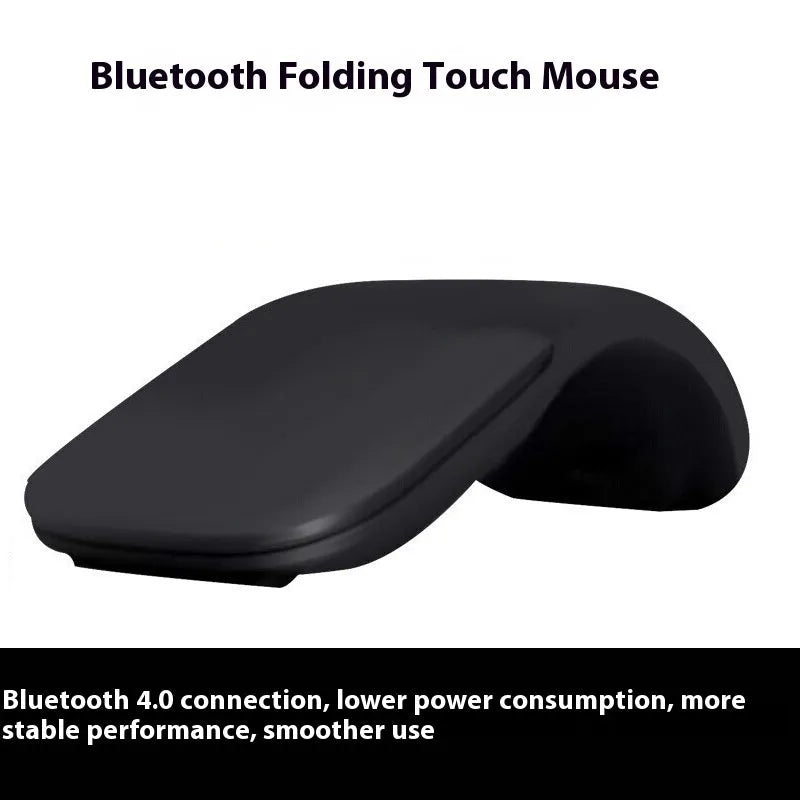 Folding Bluetooth wireless mouse shown in both open and closed positions with compact 131.2mm design