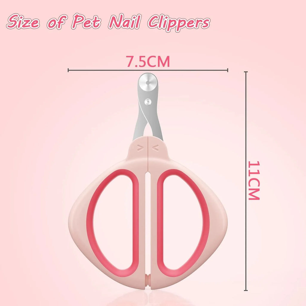 Cat nail clipper with positioning hole and stainless steel blade in blue or pink