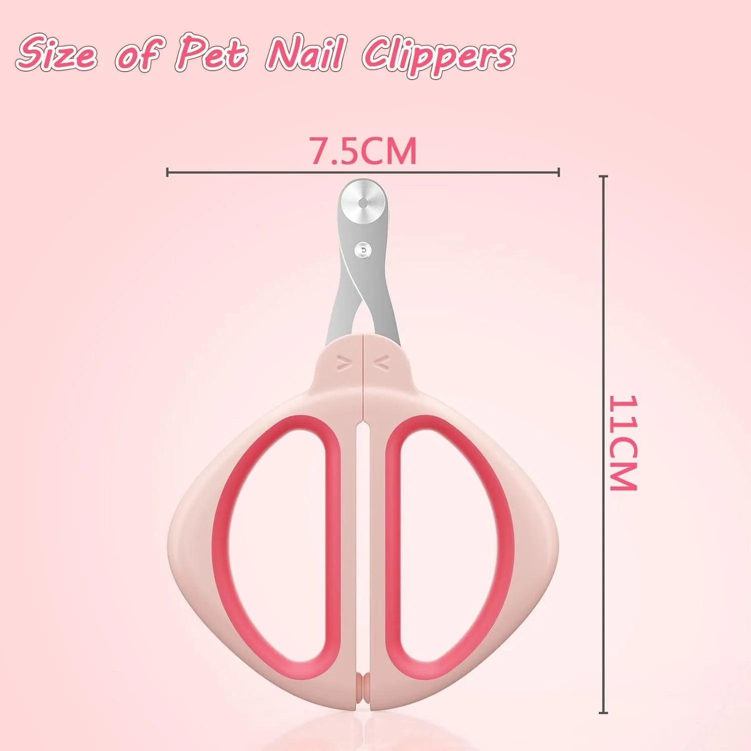 Cat nail clipper with positioning hole and stainless steel blade in blue or pink