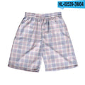 Men's plaid casual shorts with a straight-leg cut and elastic waistband in a selection of colours.