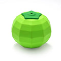 Green natural rubber squeaky dog ball toy for large breed aggressive chewers.