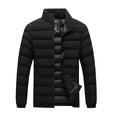 Men's plus size winter coat in black, thickened keep warm design, available up to 5XL
