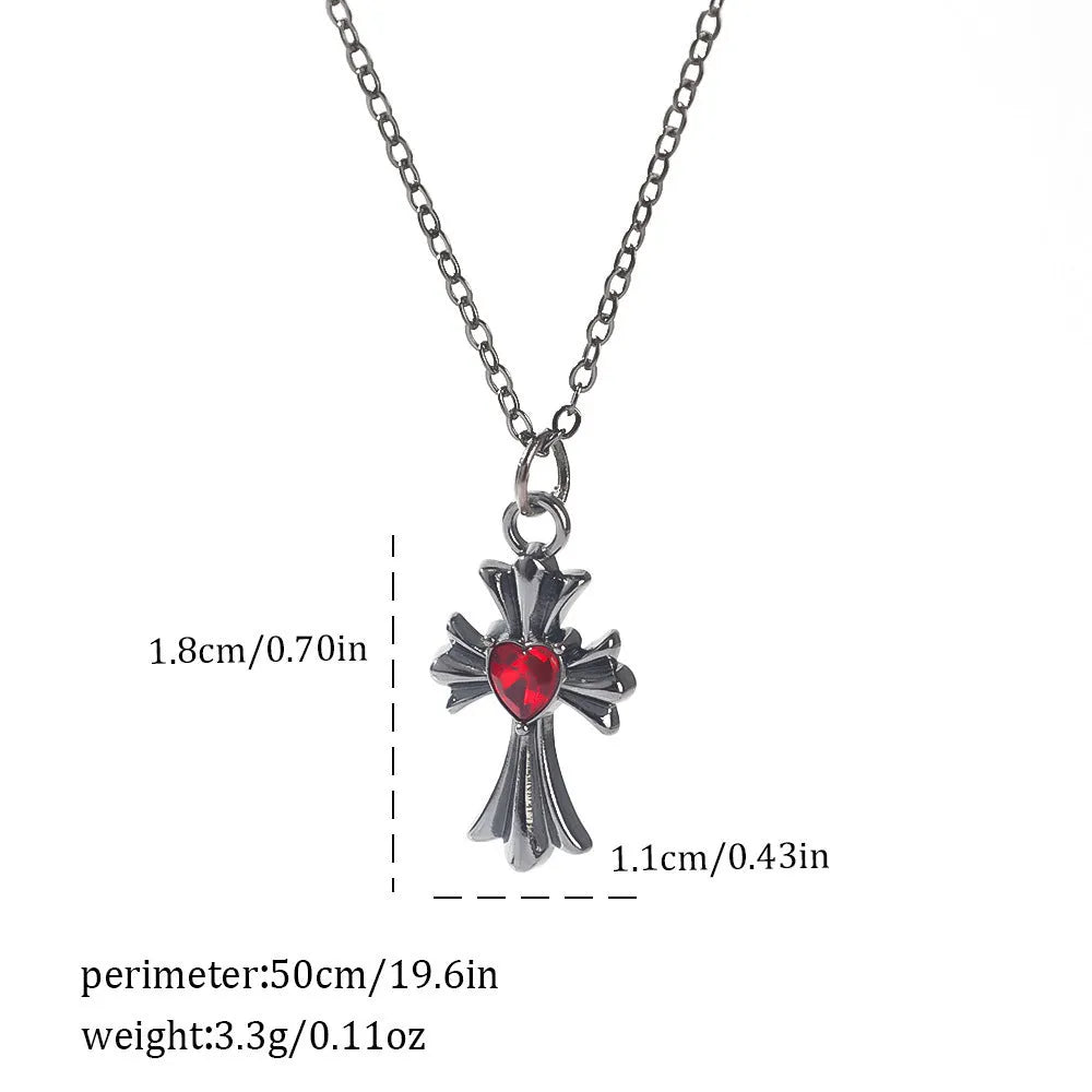 Gothic Halloween necklace with spider and bat alloy pendant on a chain.