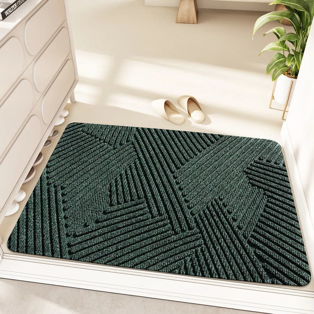 Alien-shaped cartoon anime pattern floor mat in diatomite, shown in blue, measuring 60 by 90 cm.