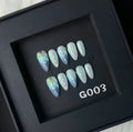 HAILANG blue plastic artificial nail tips set with XS, S, M, L sizing options