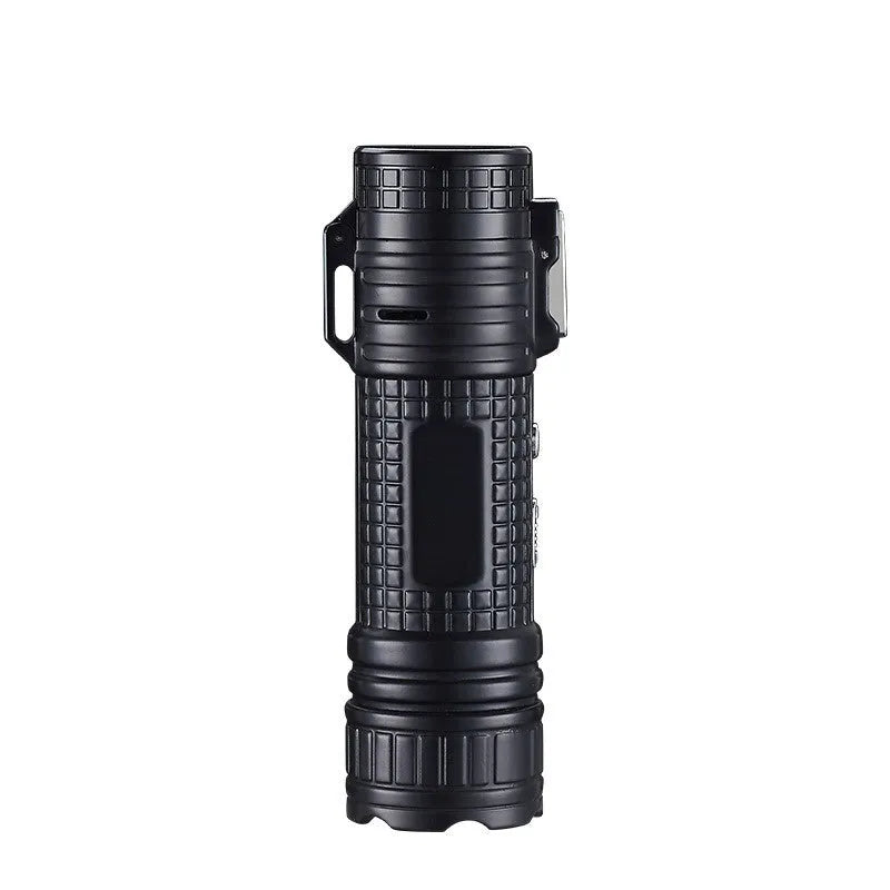 TH727 multi-functional waterproof flashlight lighter in metal construction with colour options