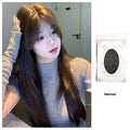 Layered long straight cold brown women's wig made from high-temperature fibre material