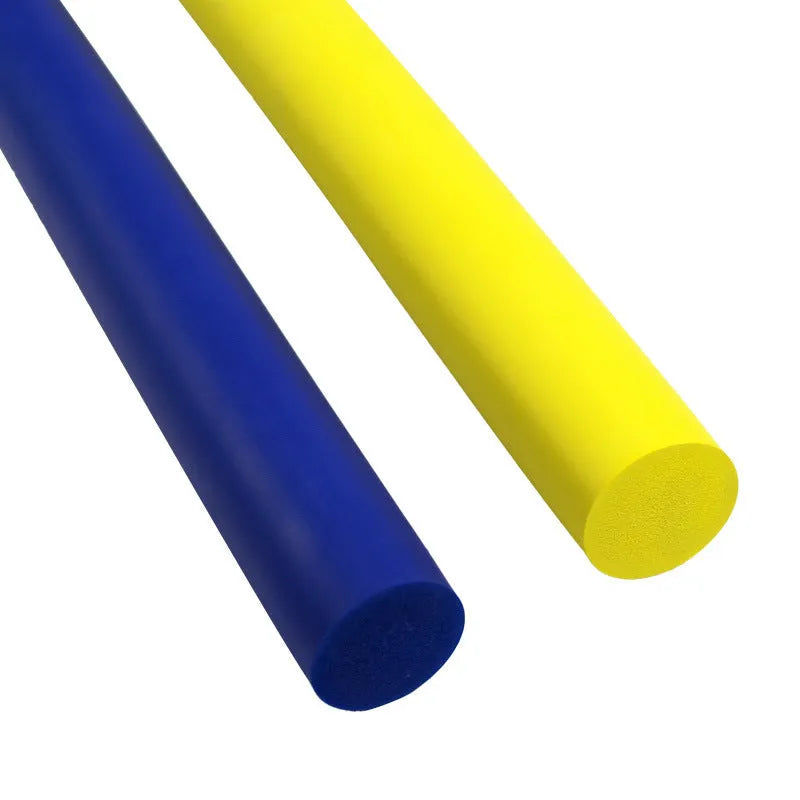 Golf swing practice training stick in high density foam, available in yellow, blue, and red colours